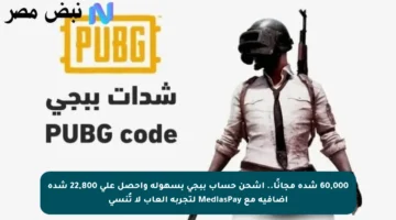 60,000 شدة مجانًا.. اشحن حساب ببجي بسهولة واحصل على 22,800 شدة إضافية مع MediasPay لتجربة ألعاب لا تُنسى